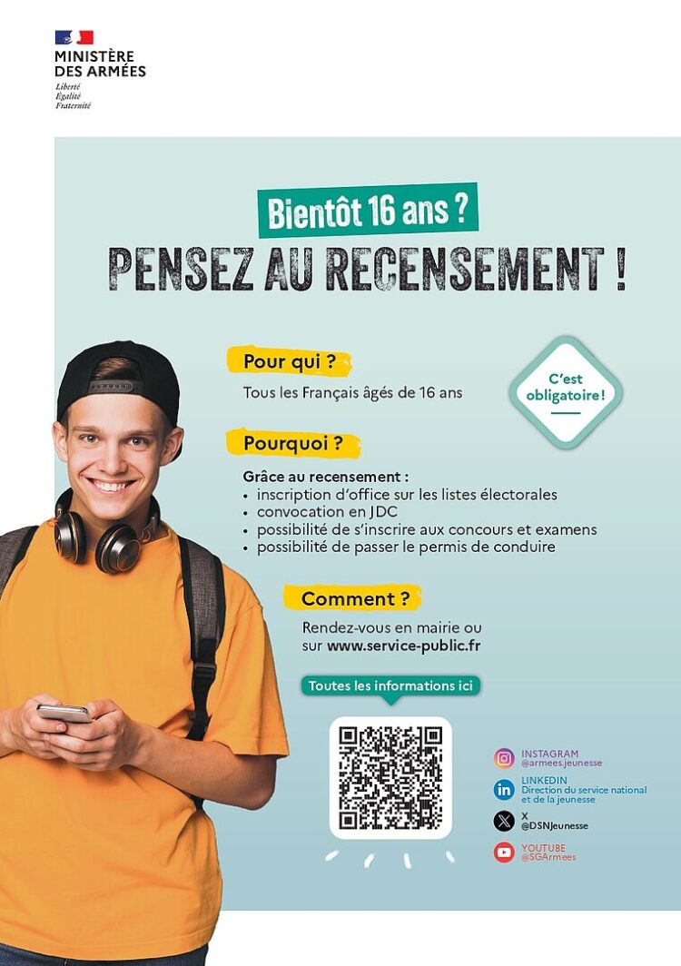 Recensement et journée de défense et de citoyenneté
